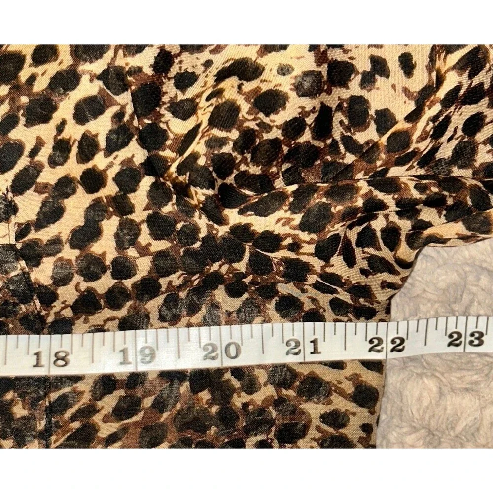 Mix It Sheer Leopard Print Button-Up Blouse in Brown and Black - Picture 8 of 12